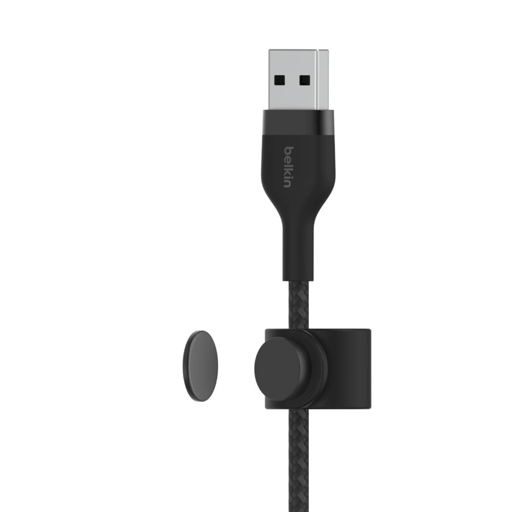 Minimalist Black Belkin BoostCharge Pro Flex Braided USB Type A to Lightning Cable (1M/3.3FT)