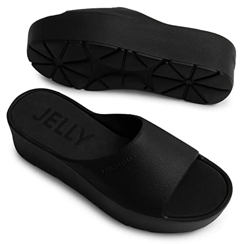Minimalist Black Lemon Jelly Vegan Platform Sandals