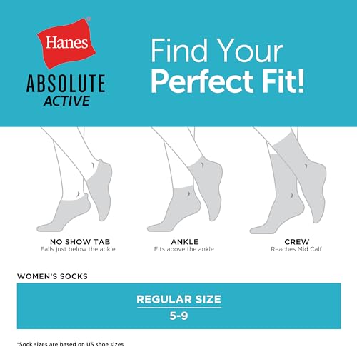 Minimalist Black Hanes Women's Crew Sock, Pack of 10 Dress Casual Socks, Black, 9 11 US
