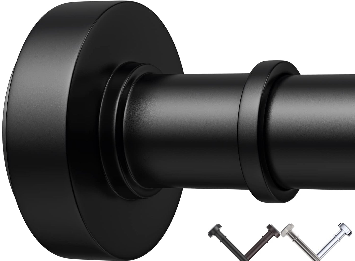 Minimalist Black 43-72" Adjustable Tension Rod with Anti-Rust Protection - Ideal for Bathroom, Bedroom, Kitchen, Balcony