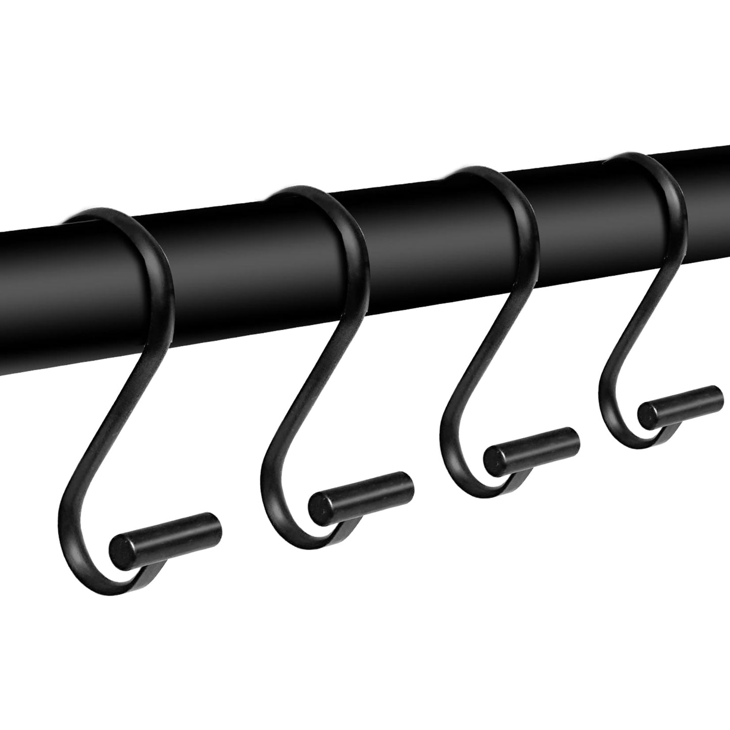 Minimalist Black 12-Piece S-Shaped Multi-Functional Hooks, Rustproof Coating, Durable Wire Design
