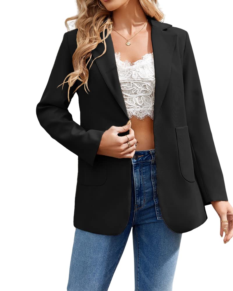 Minimalist Black Casual Blazer