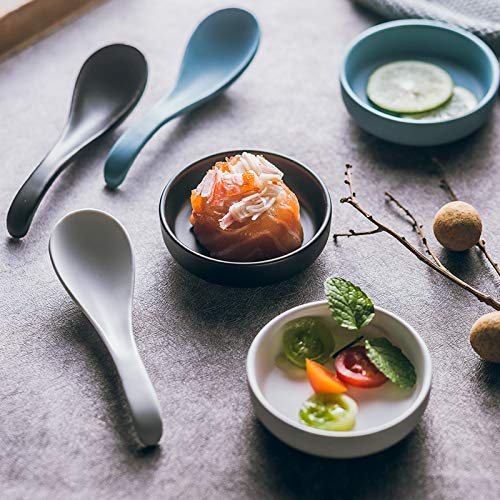 Minimalist Black High-Quality Ceramic Condiment Dishes, 3.5", Set of 6