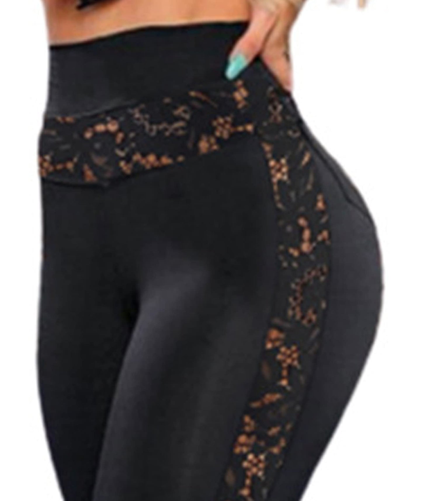 Minimalist Black High Waist Lace Legging