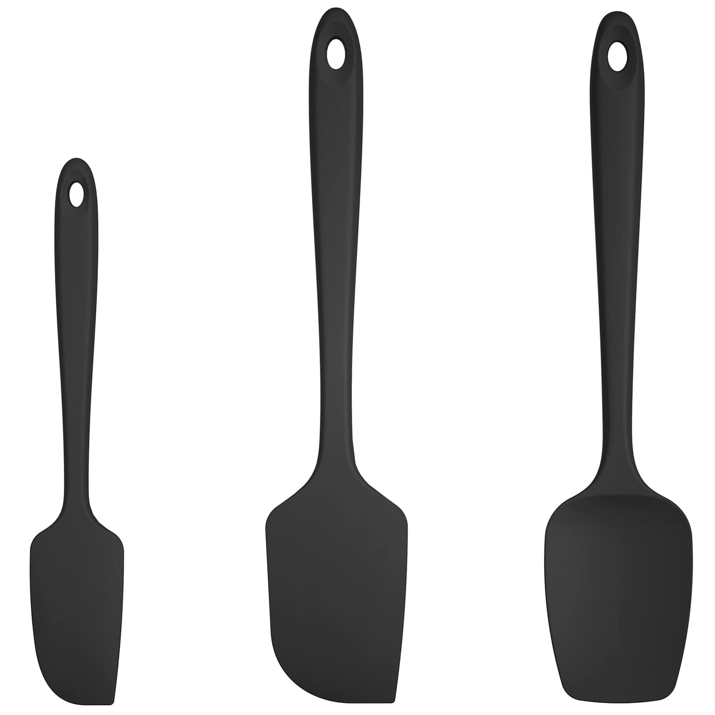 Minimalist Black Silicone Spatula Set, 600ºF High Heat Resistant