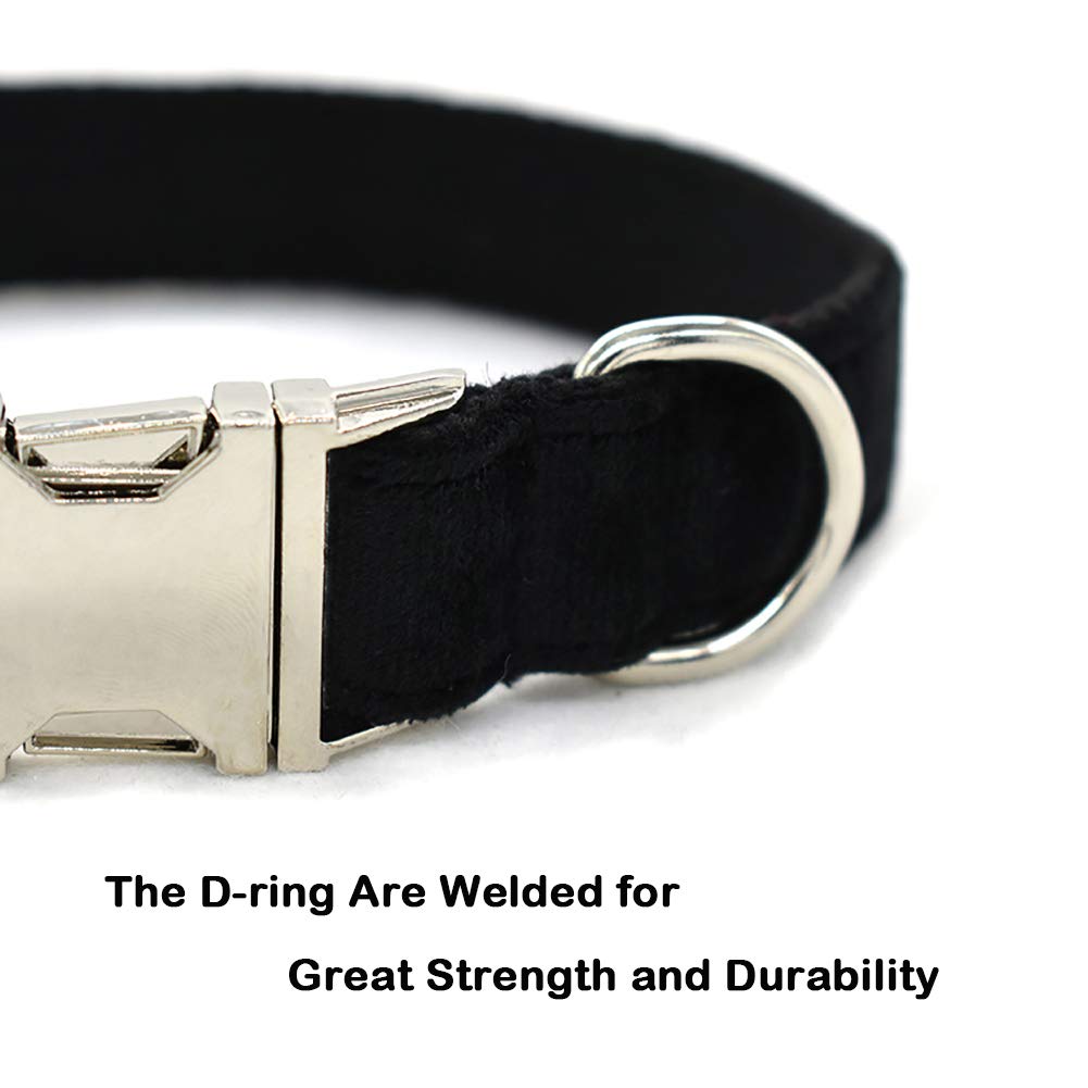 Minimalist Black Detachable Bowtie, Adjustable Dog Collar w/Metal Buckle