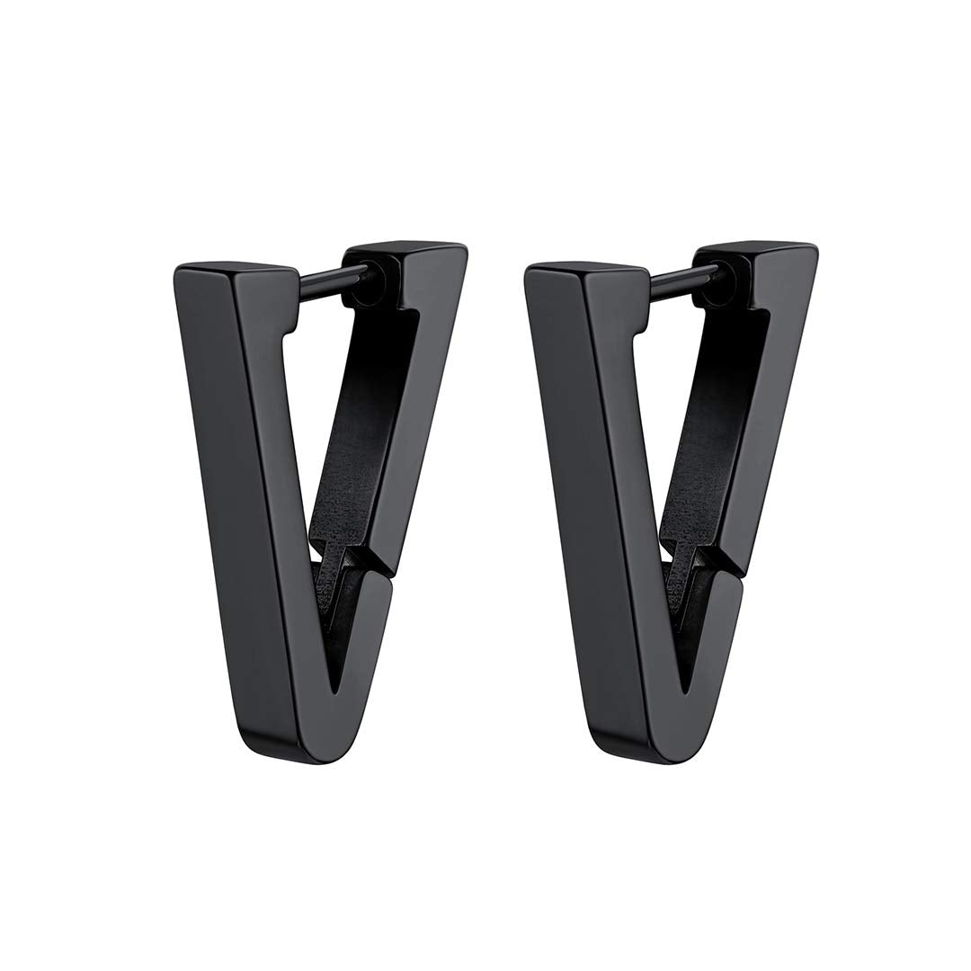 Minimalist Black Triangle Stud Earrings