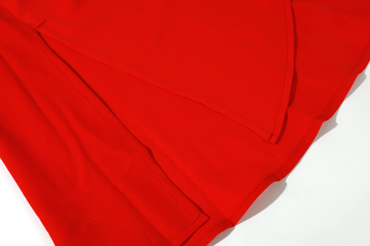 Minimalist Red Elegant High Waisted Side Slit Women's Maxi Skirt with Pockets