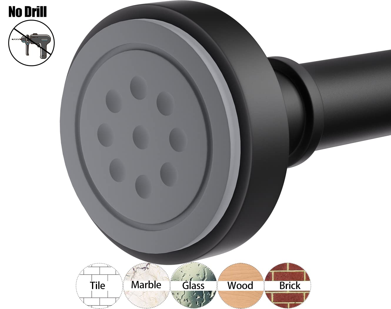 Minimalist Black 43-72" Adjustable Tension Rod with Anti-Rust Protection - Ideal for Bathroom, Bedroom, Kitchen, Balcony