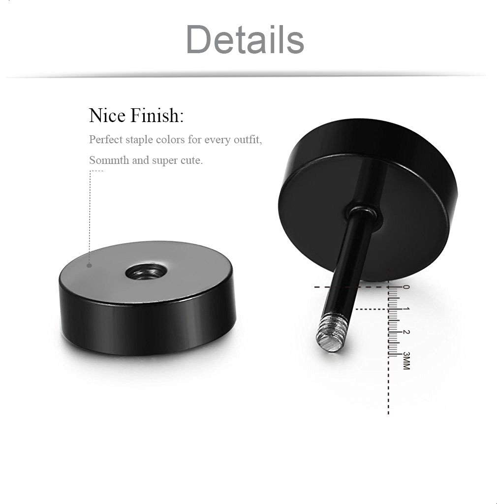 Minimalist Black Stainless Steel Stud Earrings