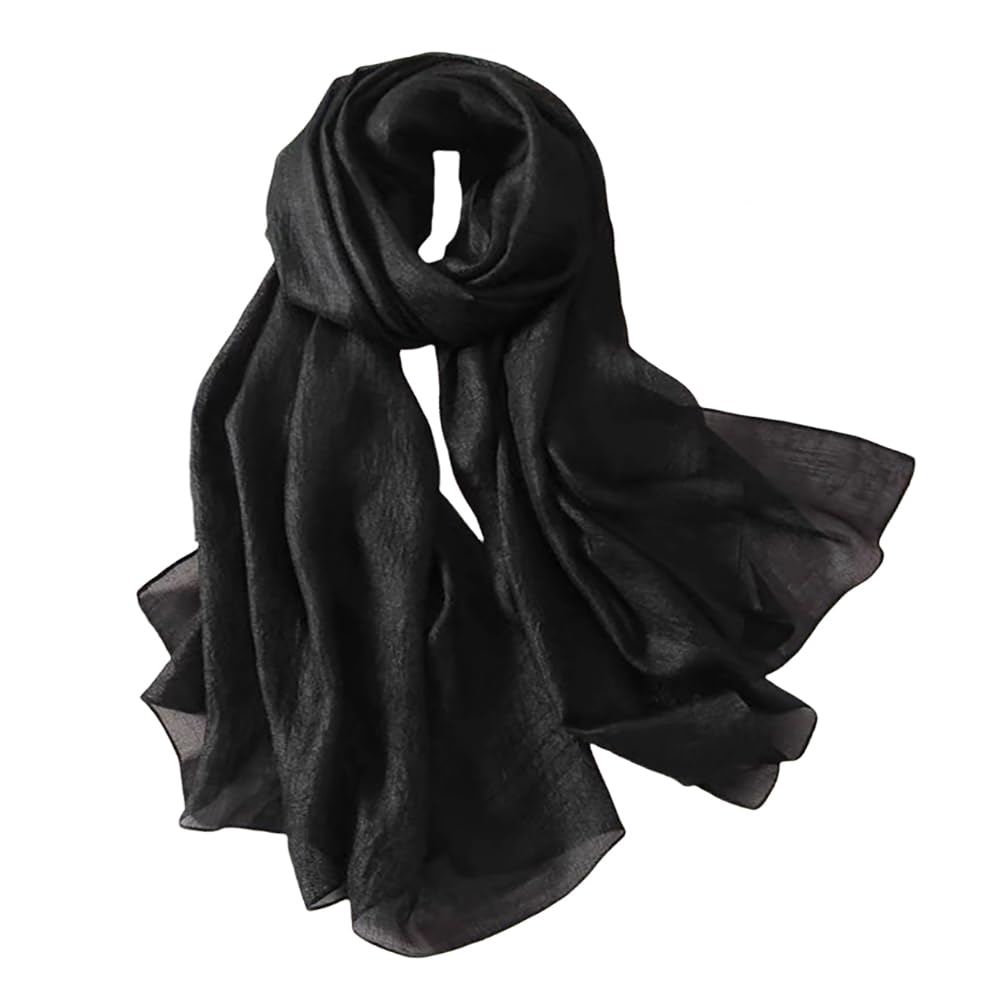 Minimalist Black Sheen Scarf Shawl Wrap