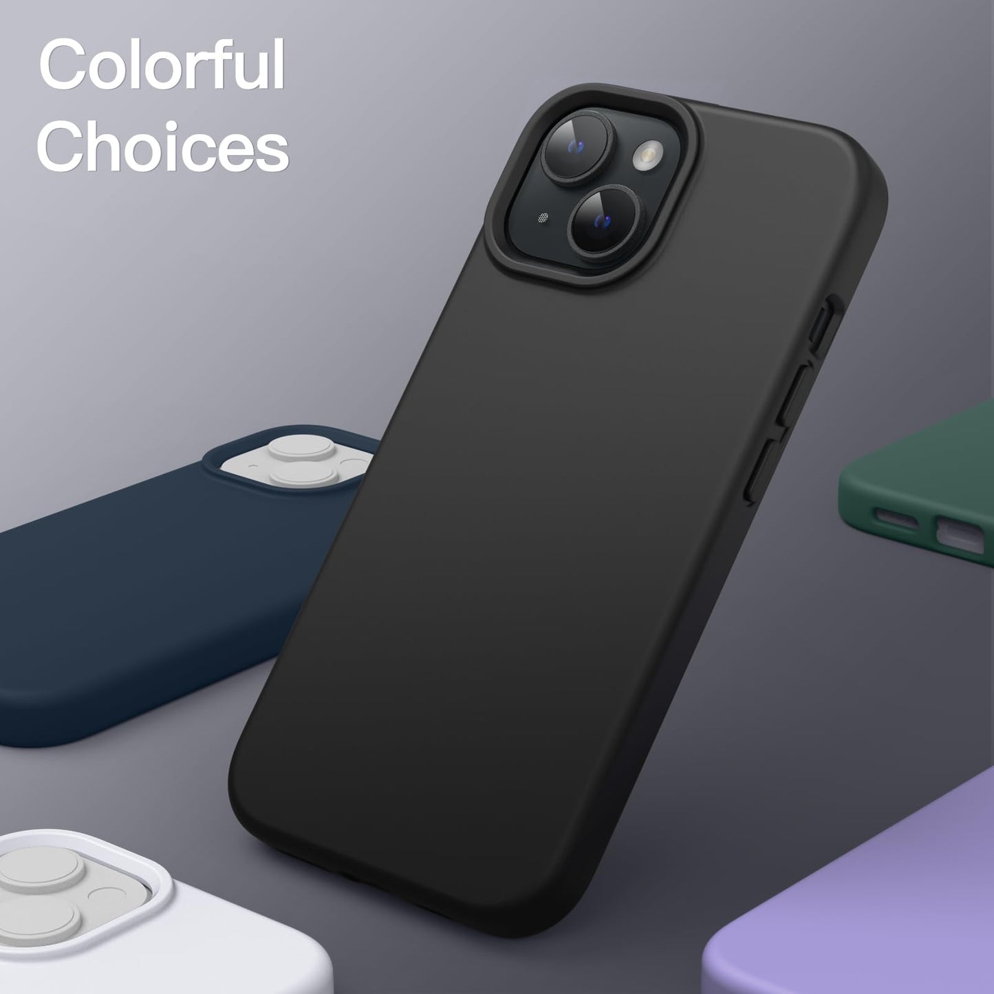 Minimalist Black JETech iPhone 14 6.1-Inch Silicone Case