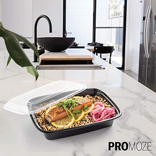 Minimalist Stackable Meal Prep Containers - Set of Durable Leak-Proof 28oz Containers, Set of 50