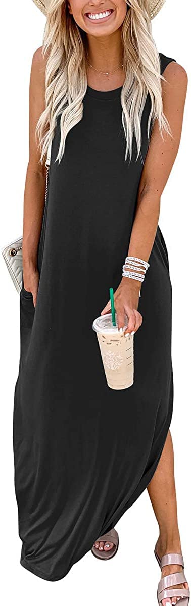 Minimalist Black Sleeveless Maxi Dress