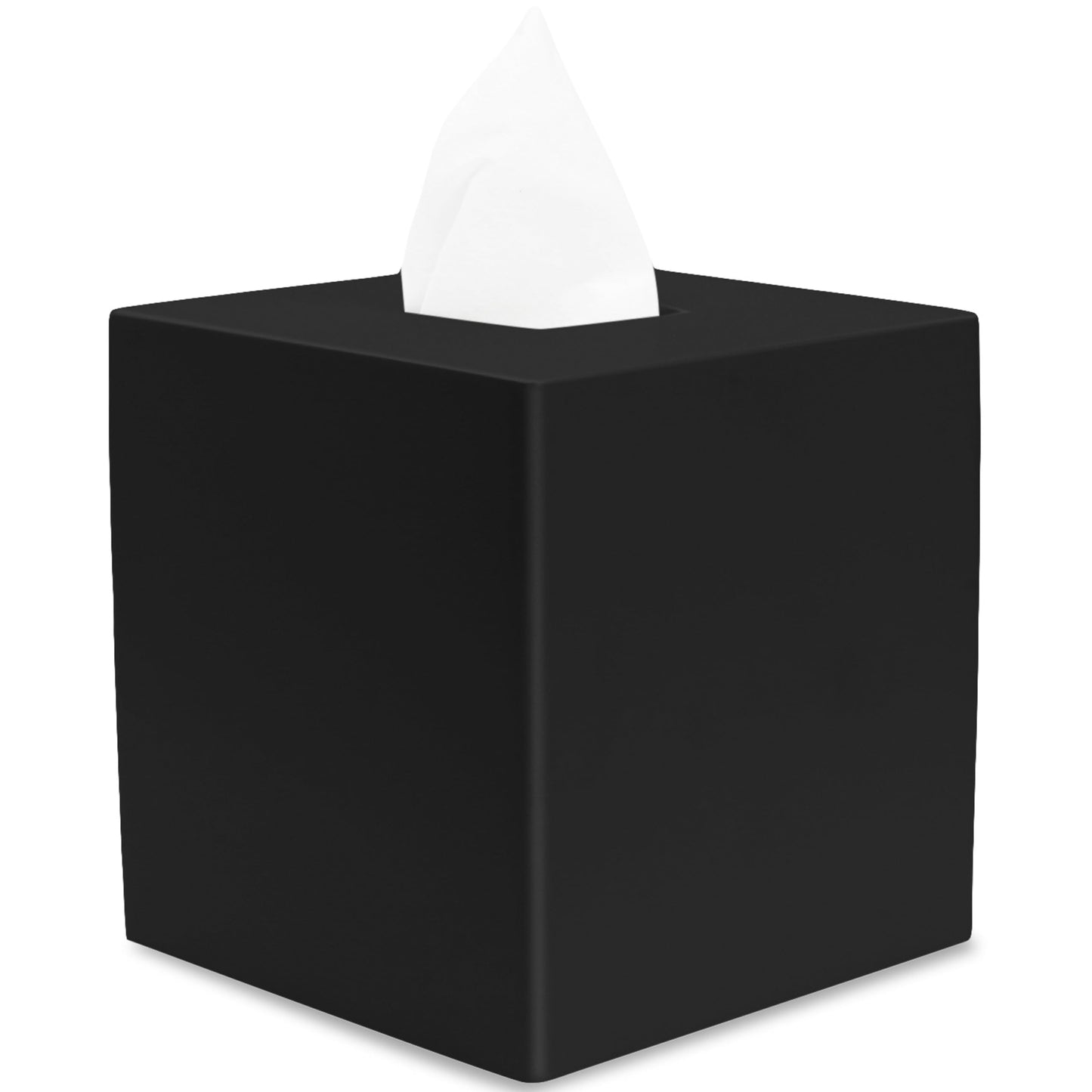 Minimalist Black Matte Square Tissue Box Cover, Dispenser