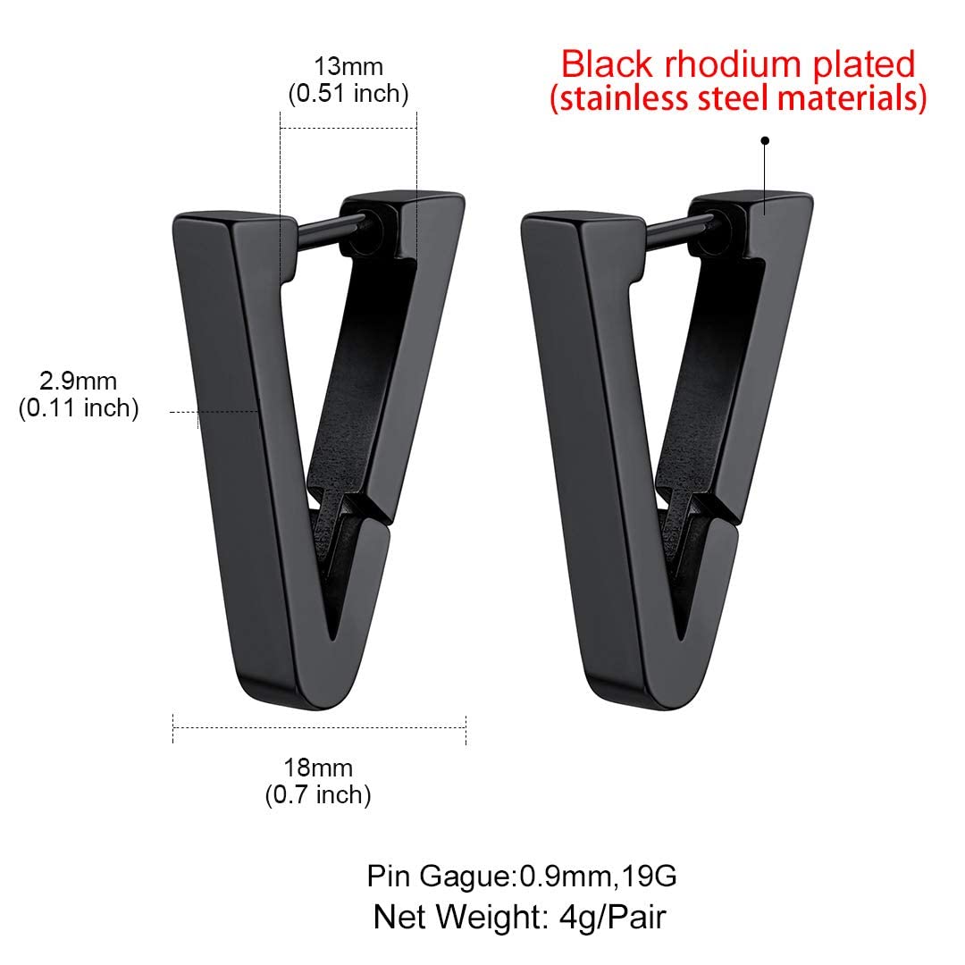 Minimalist Black Triangle Stud Earrings