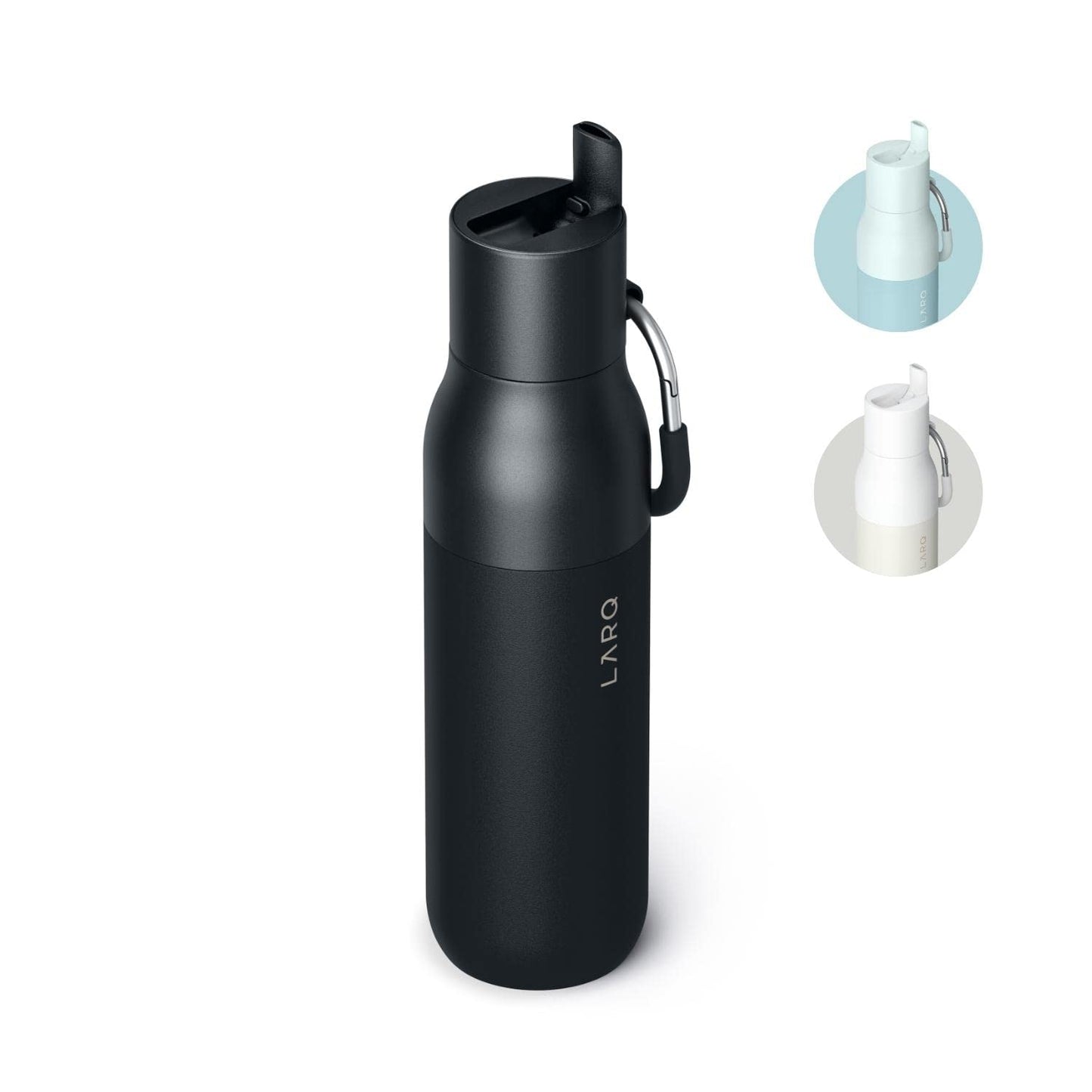 Minimalist Black 25oz Flip Top Insulated Stainless Steel Water Bottle with Straw, BPA Free, Reusable Water Bottle for Sports, Gym, Travel, 24 Hour Chill