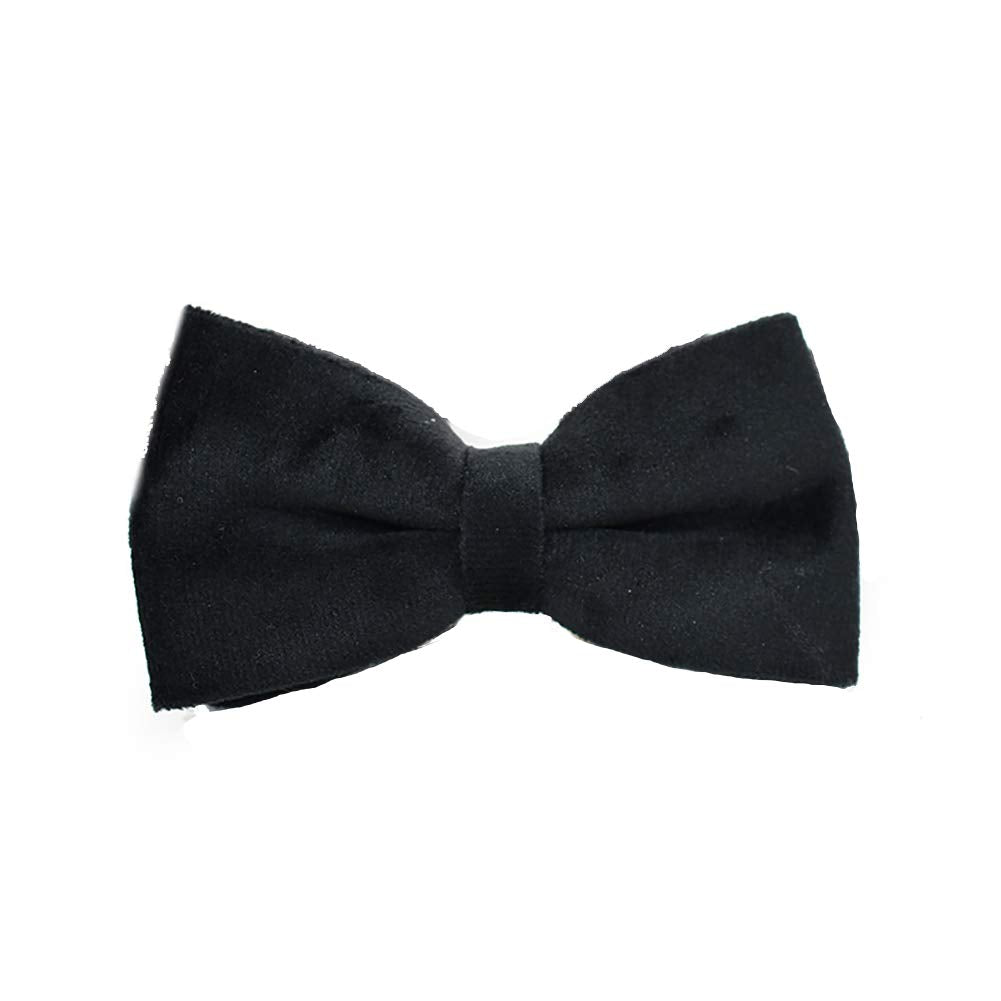 Minimalist Black Detachable Bowtie, Adjustable Dog Collar w/Metal Buckle