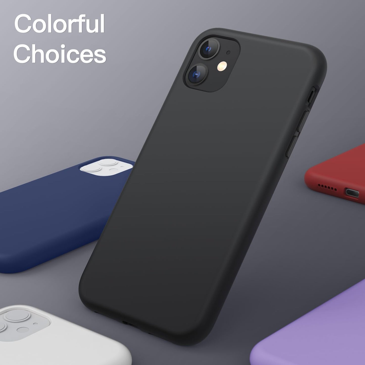 Minimalist Black JETech iPhone 11 6.1-Inch Silicone Case