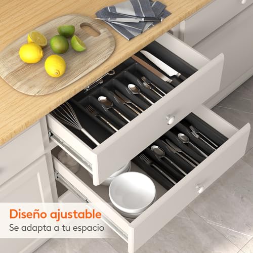 Minimalist Black Expandable Cutlery Drawer Organizer