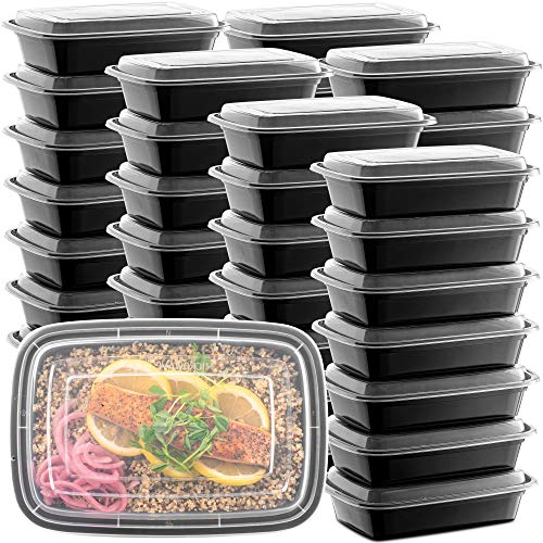 Minimalist Stackable Meal Prep Containers - Set of Durable Leak-Proof 28oz Containers, Set of 50