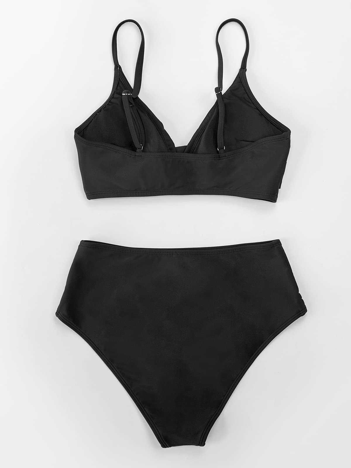Minimalist Black Two Piece Twist Front Bathing Suit