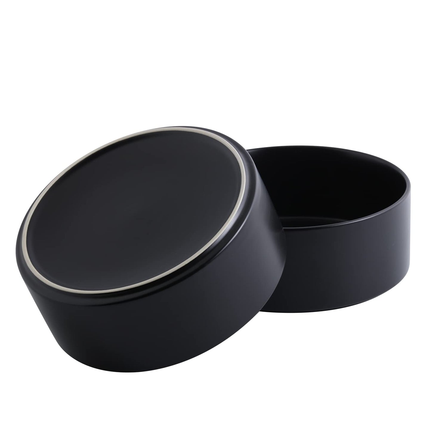 Minimalist Black Ceramic Black Dog Bowl