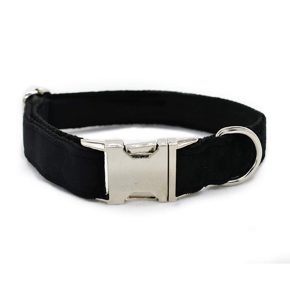 Minimalist Black Detachable Bowtie, Adjustable Dog Collar w/Metal Buckle