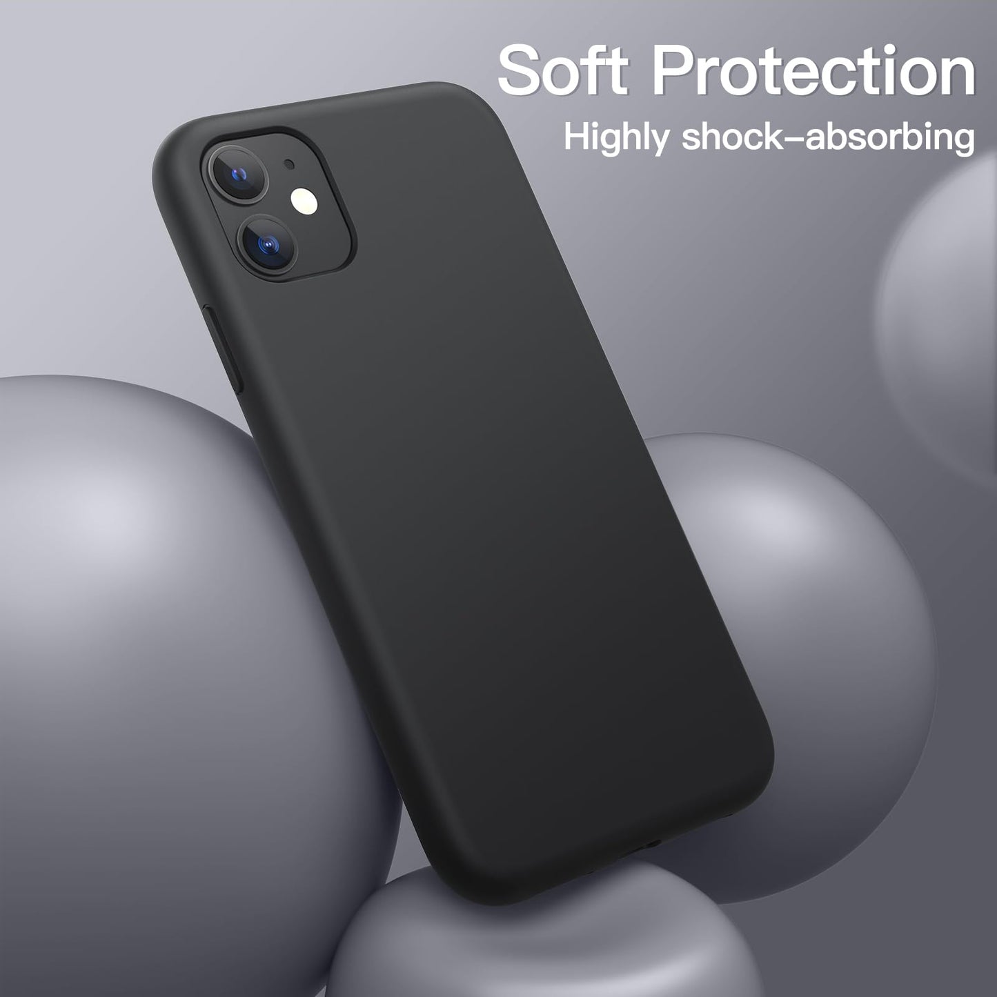 Minimalist Black JETech iPhone 11 6.1-Inch Silicone Case