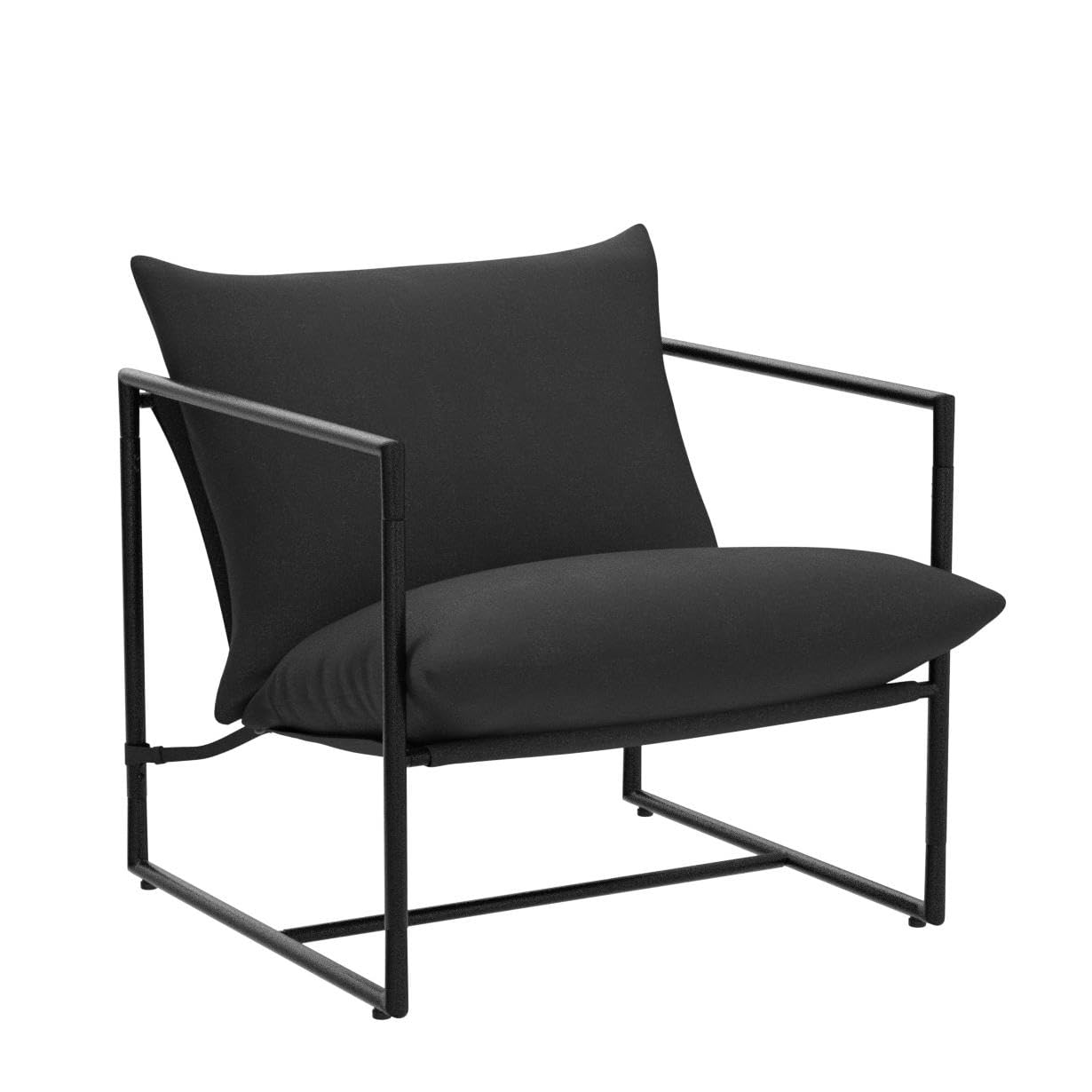Minimalist Black ZINUS Aidan Sling Accent Chair/Metal Framed Armchair