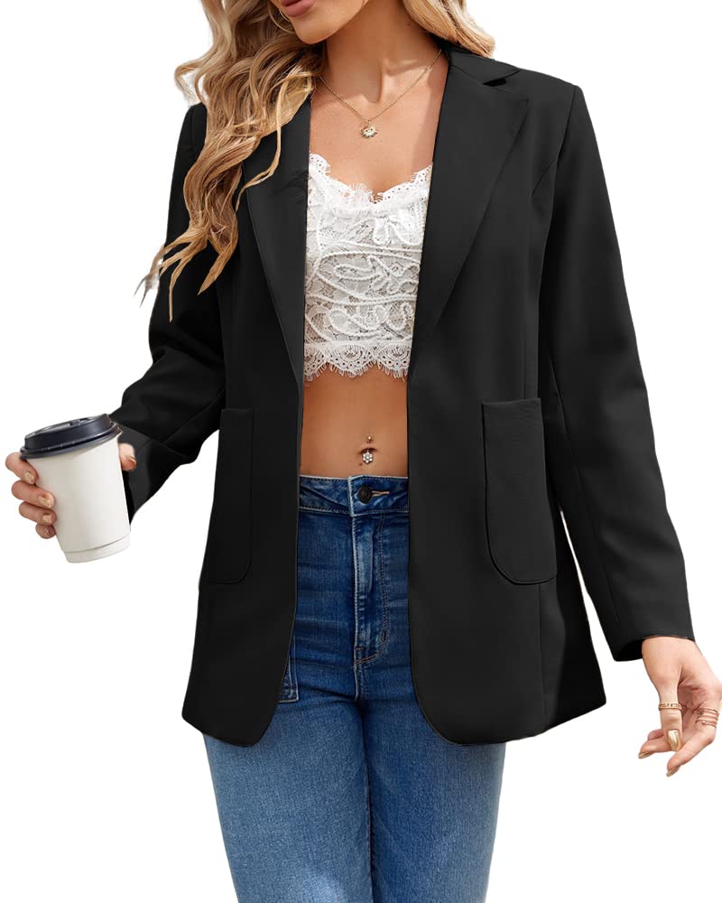 Minimalist Black Casual Blazer