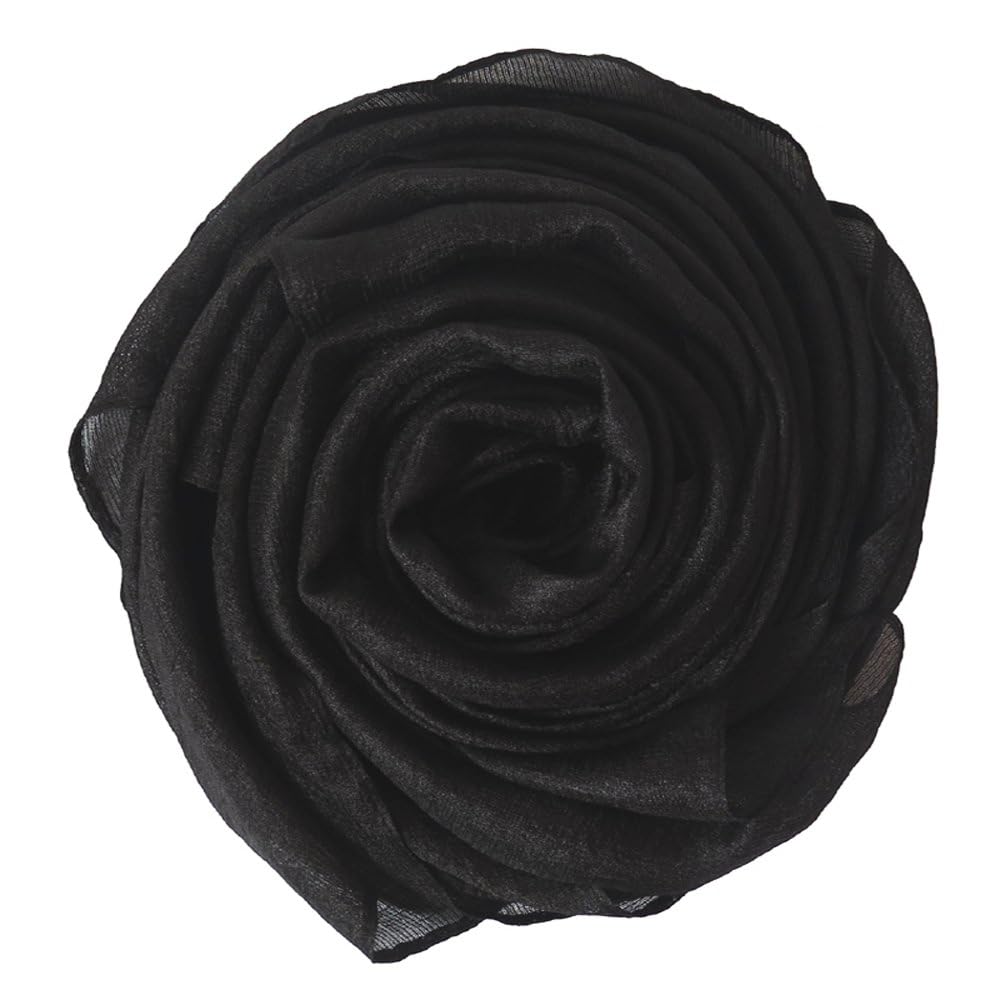 Minimalist Black Sheen Scarf Shawl Wrap