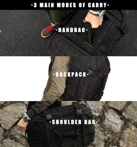 Minimalist Black Travel, Tactical, Duffle, Weekender, Overnight Bag, 80L