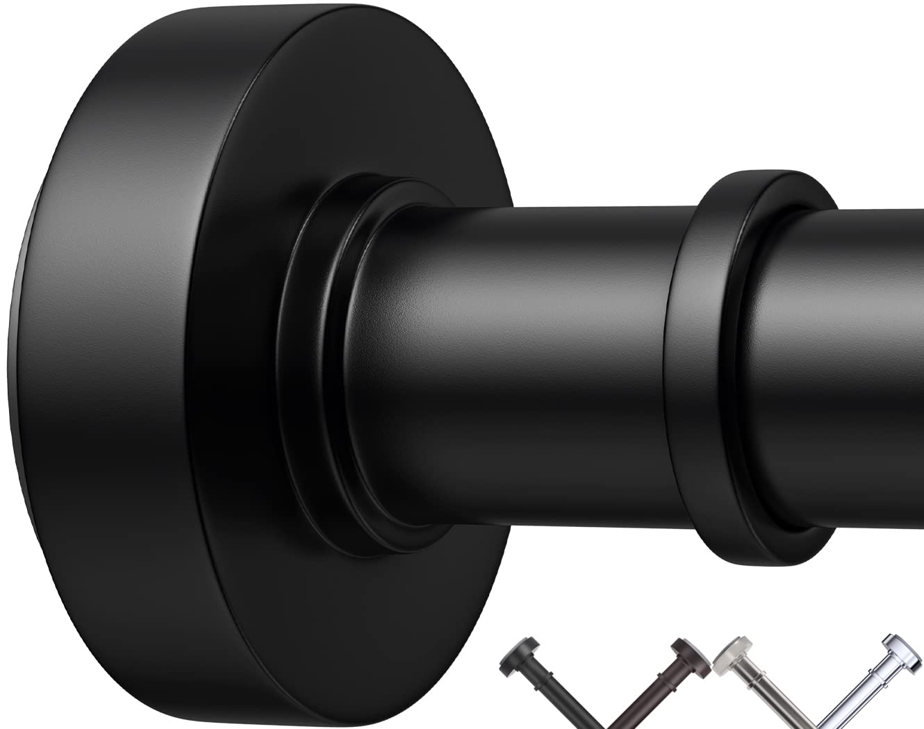 Minimalist Black 43-72" Adjustable Tension Rod with Anti-Rust Protection - Ideal for Bathroom, Bedroom, Kitchen, Balcony