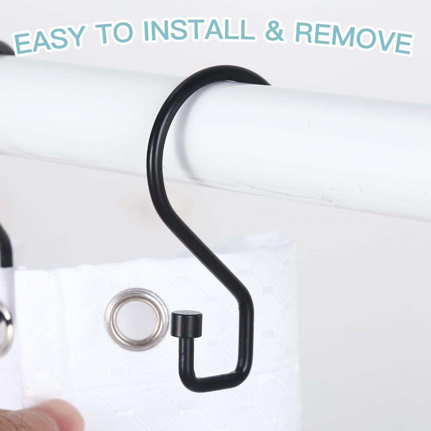 Minimalist Black 12-Piece Multi-Functional S-Shaped Hooks, Rustproof Coating, Durable Wire Design