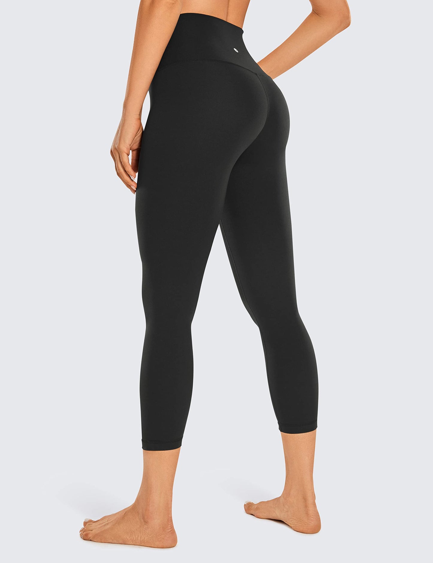Minimalist Black Butterluxe High Waisted Capri Women's Workout Leggings, 23 Inches