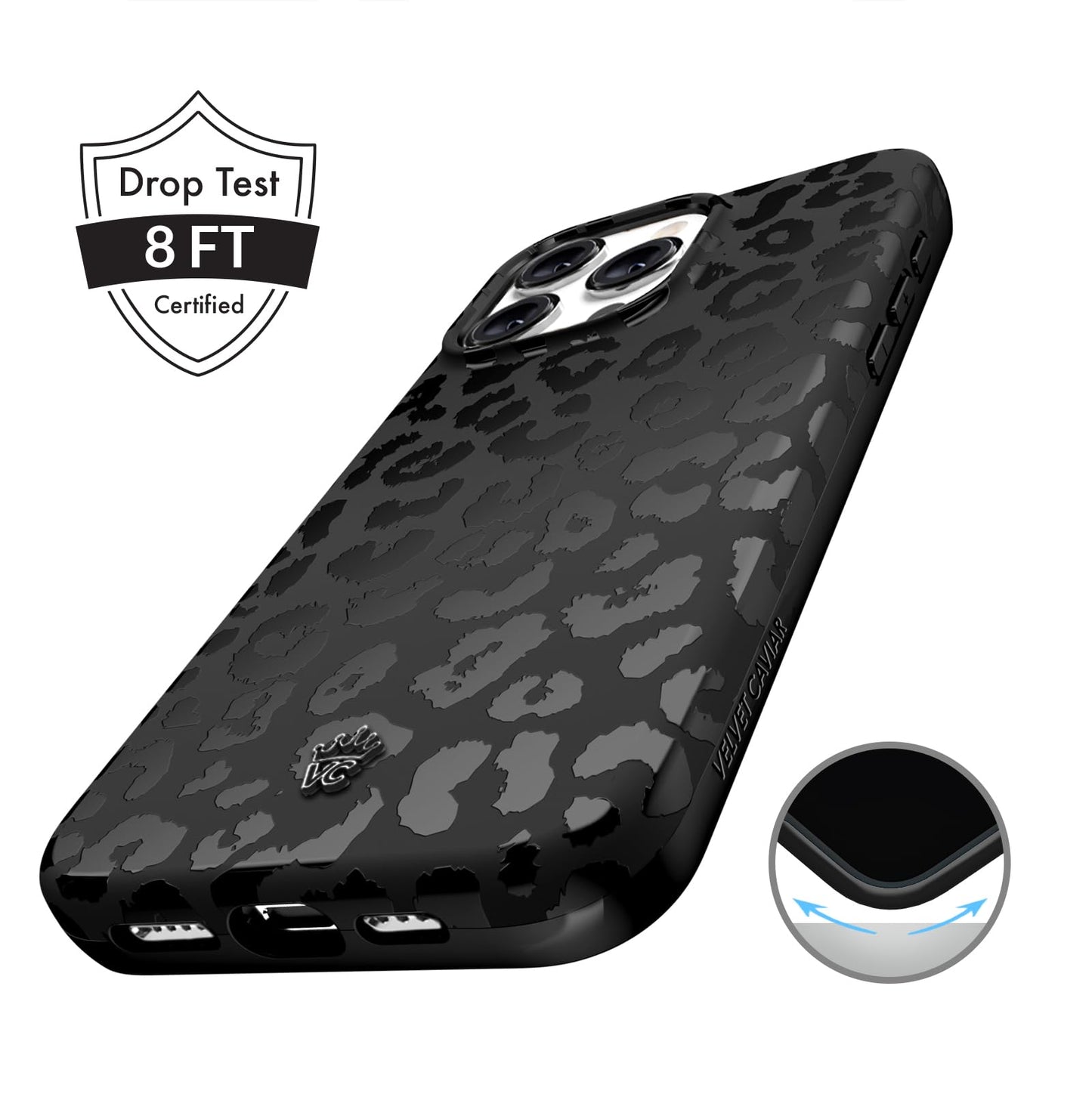 Minimalist Black Velvet Caviar iPhone 15 PRO MAX Case