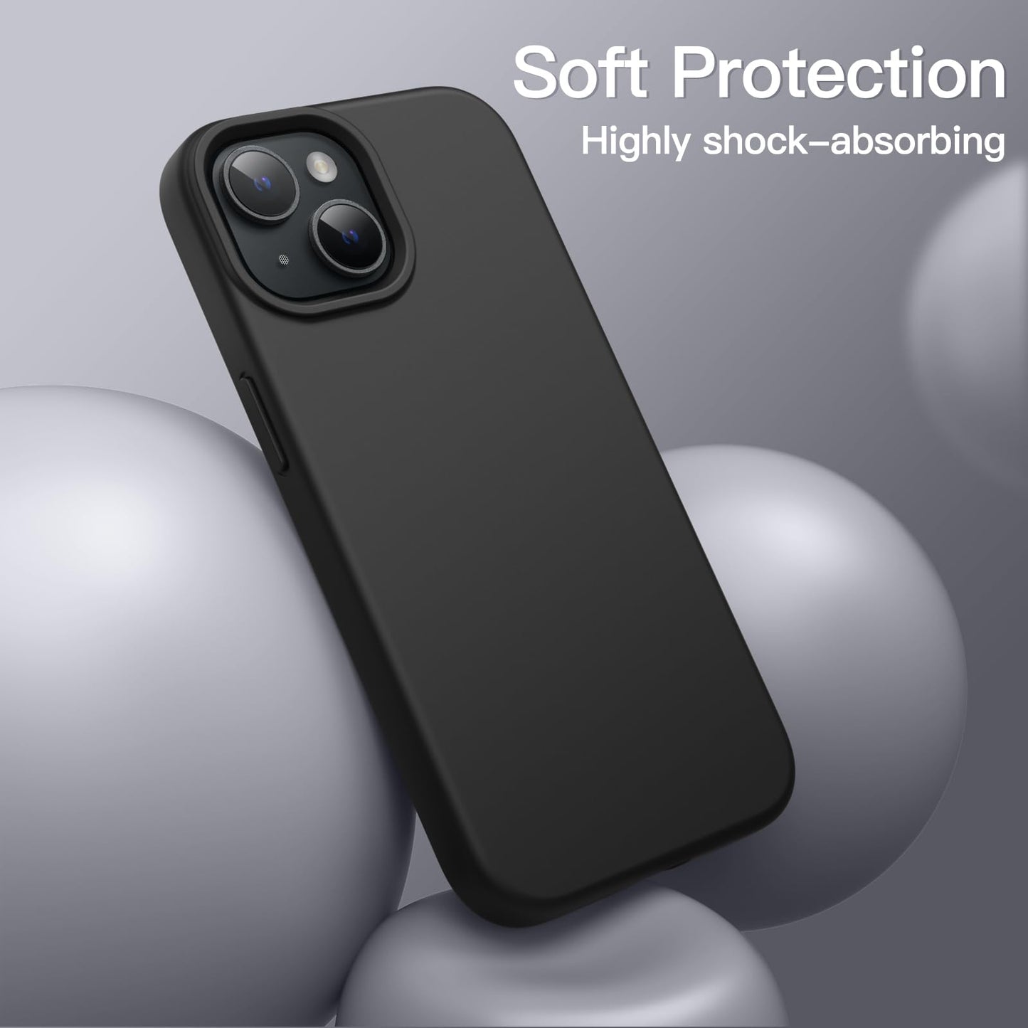 Minimalist Black JETech iPhone 14 6.1-Inch Silicone Case