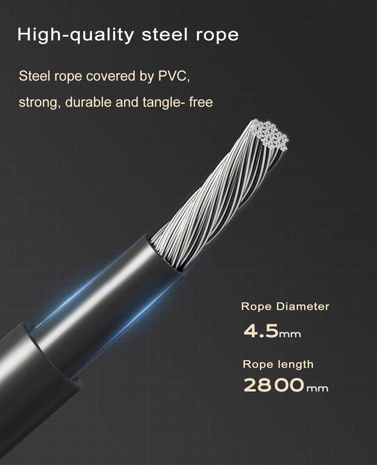 Minimalist Black Smart Tangle-Free Jump Rope with Counter