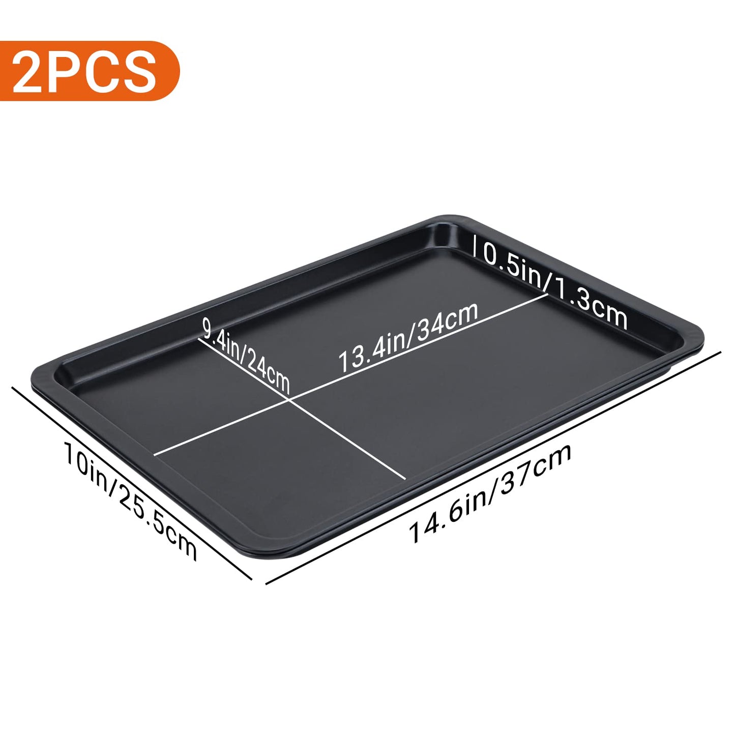 Minimalist Black Carbon Steel 10x14 Inch Baking Sheets, Set of 2