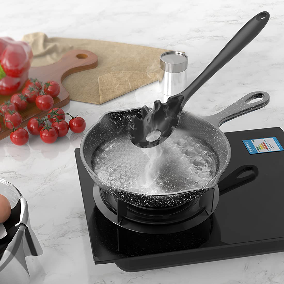 Minimalist Black Silicone Heat Resistant Kitchen Utensils
