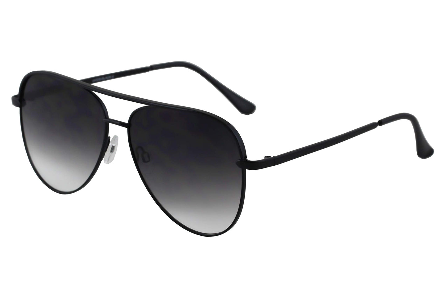 Minimalist Black Flat Lens Mirror Black Ombre Aviator Sunglasses