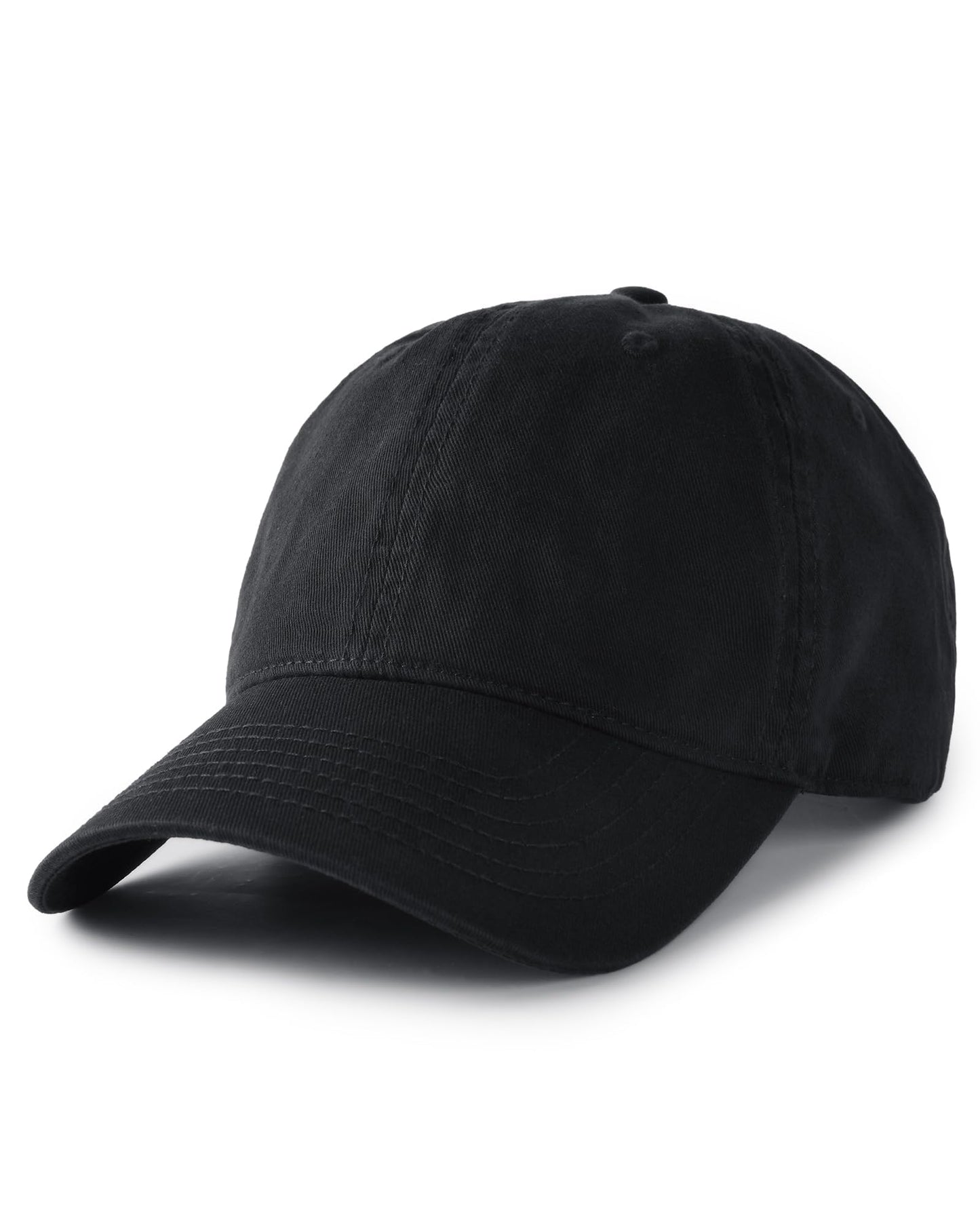 Minimalist Black Cotton Adjustable Baseball Cap Hat
