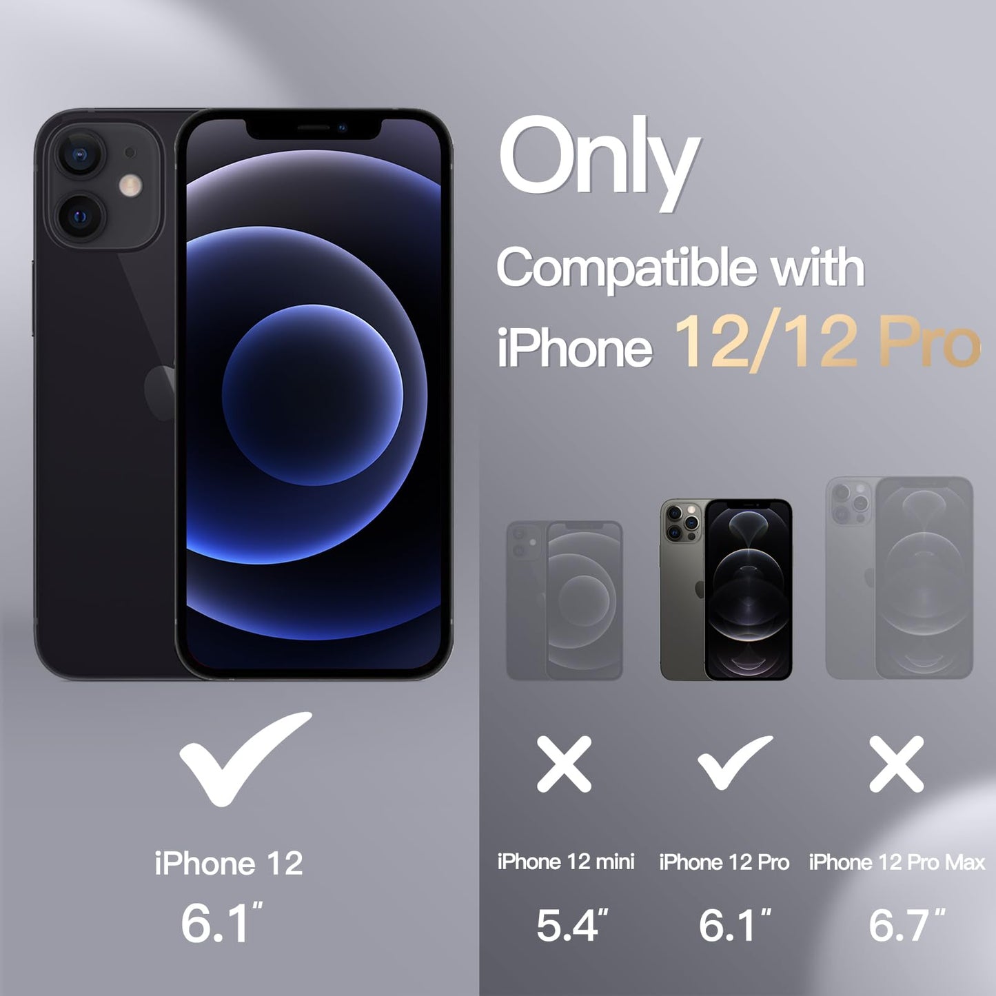 Minimalist Black JETech iPhone 12/12 Pro 6.1-Inch Silicone Case