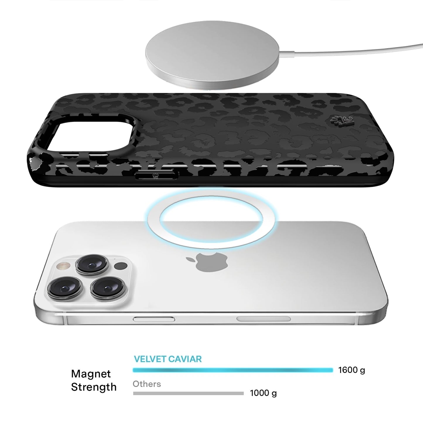Minimalist Black Velvet Caviar iPhone 15 PRO MAX Case