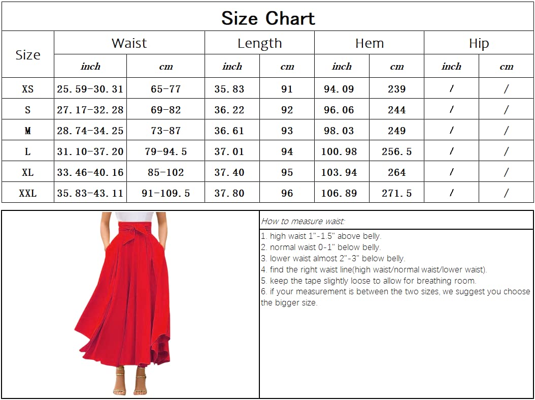 Minimalist Red Elegant High Waisted Side Slit Women's Maxi Skirt with Pockets