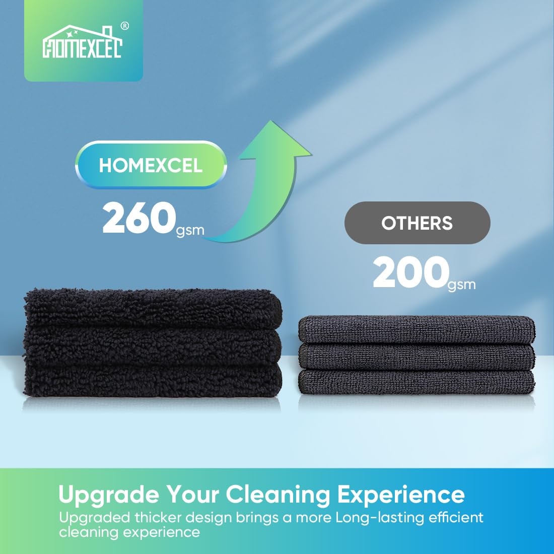 Minimalist Black 12 Pack Premium 11.5"X11.5" Microfiber Towels