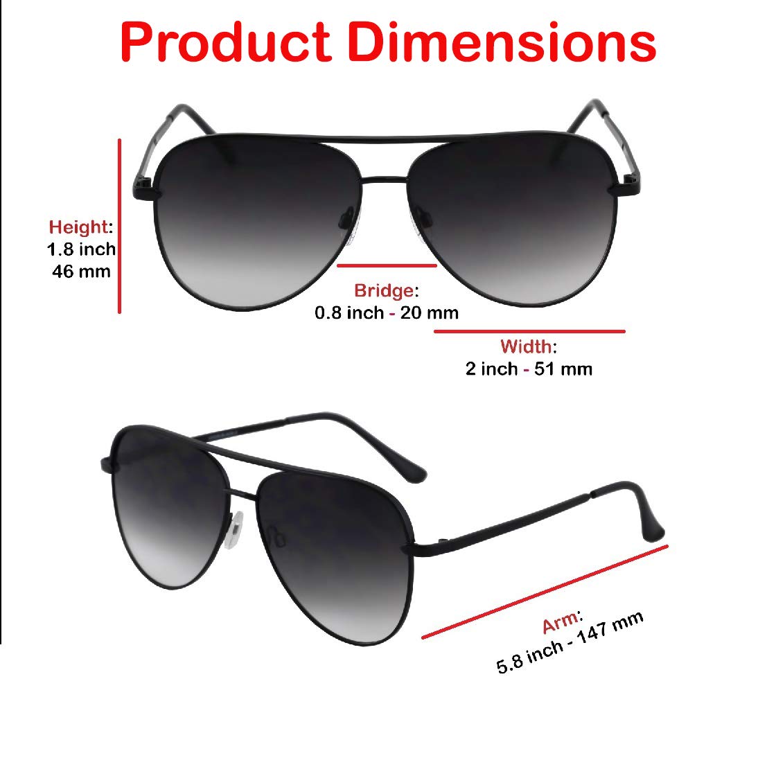 Minimalist Black Flat Lens Mirror Black Ombre Aviator Sunglasses