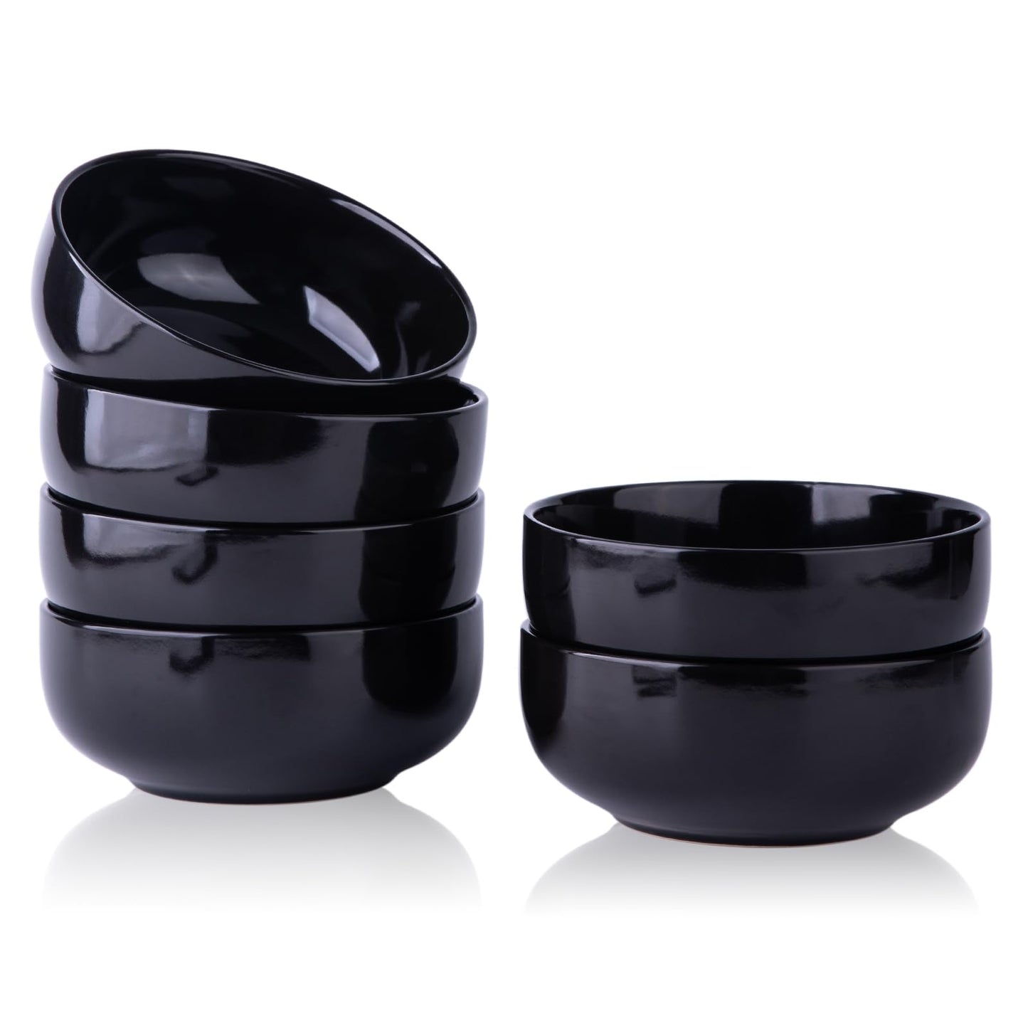 Minimalist Black Ceramic Nesting Mixing Bowls Set of 5, 10/22/30/38/48 OZ