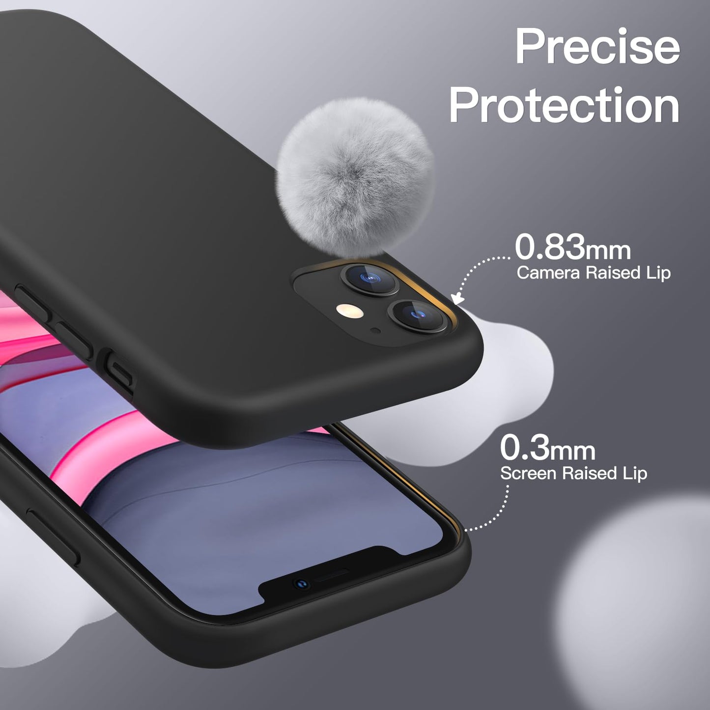 Minimalist Black JETech iPhone 11 6.1-Inch Silicone Case